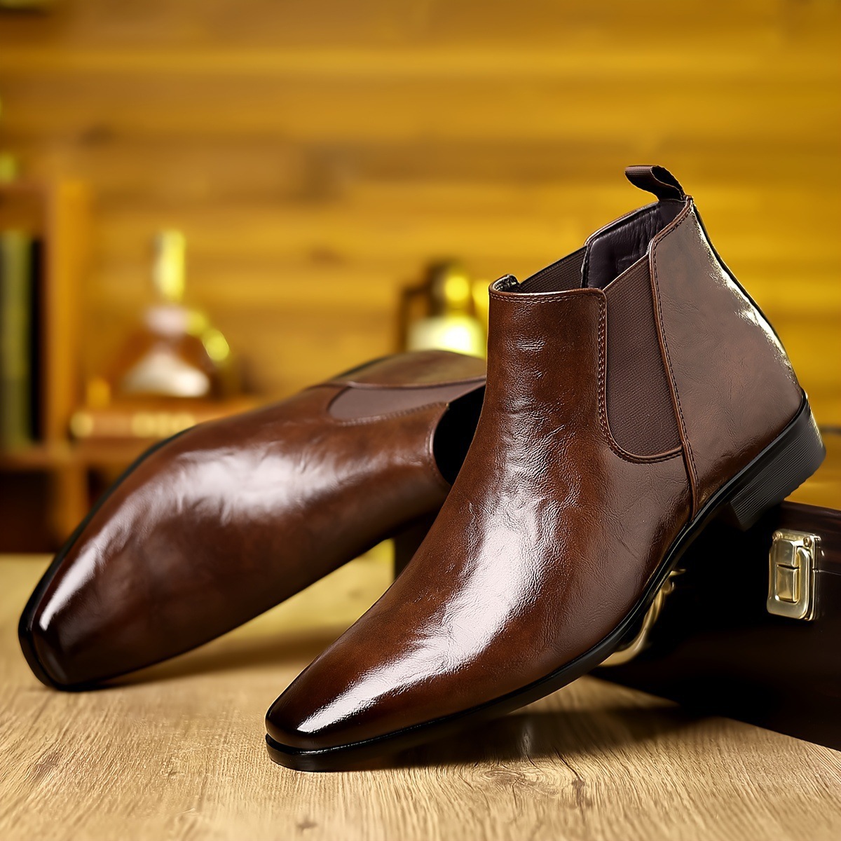 チェルシーブーツ、レザーブーツ、秋用、履き心地の良いアンクル - Men Formal Wear With Boots のレビューと価格