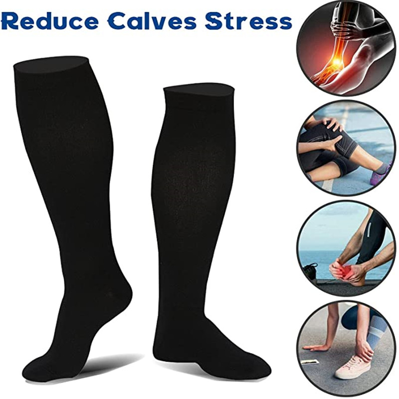 3 ペア圧縮靴下膝高静脈瘤ストッキング男性女性スポーツソック - Sock Garter Men のレビューと価格