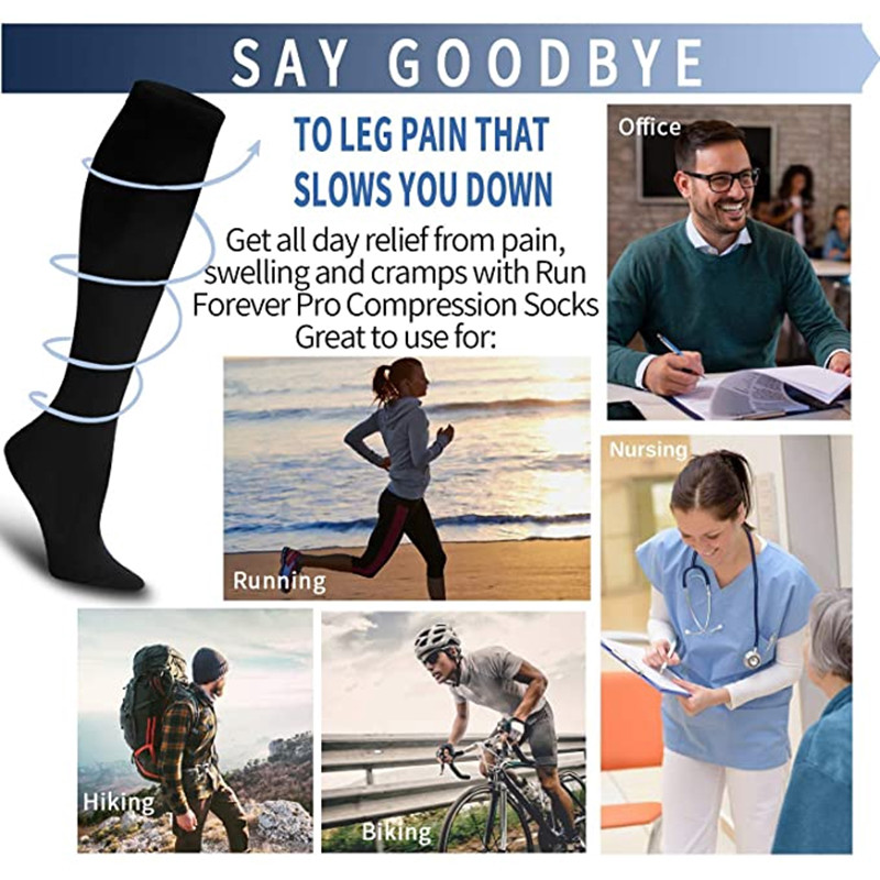 3 ペア圧縮靴下膝高静脈瘤ストッキング男性女性スポーツソック - Sock Garter Men のレビューと価格